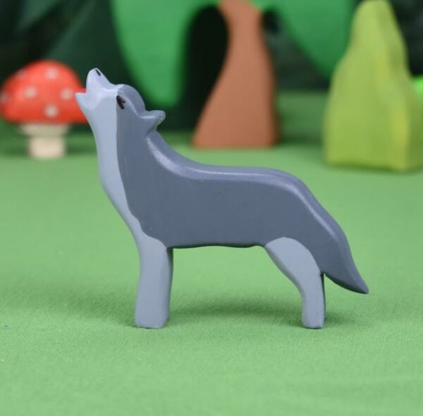 wooden wolf toy